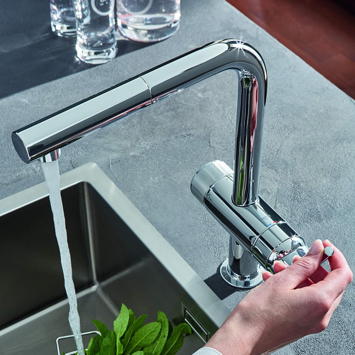 Grifo extraÃble con ósmosis Grohe Blue Pure Minta